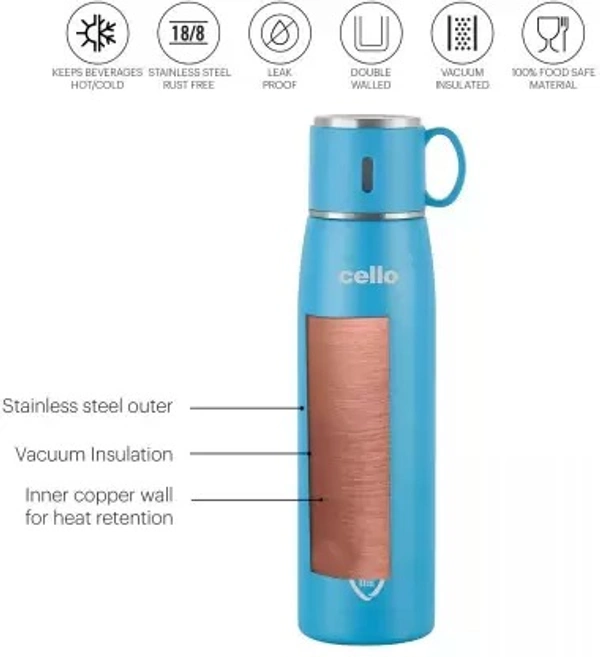 CELLO VACUSTEEL BOTTLE DURO CUPSTYLE - 1000 ML