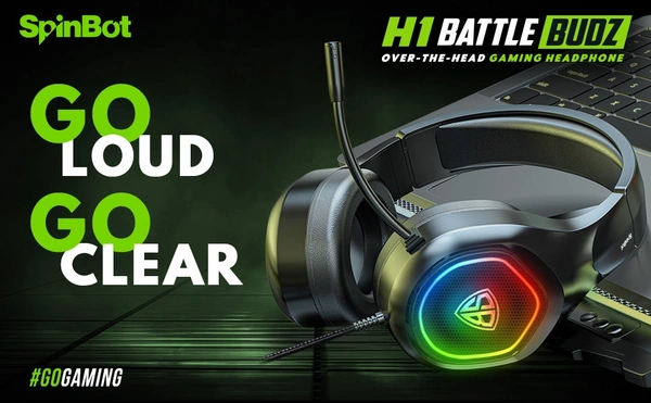 SpinBot BattleBudz H1 Gaming Headphone - Black