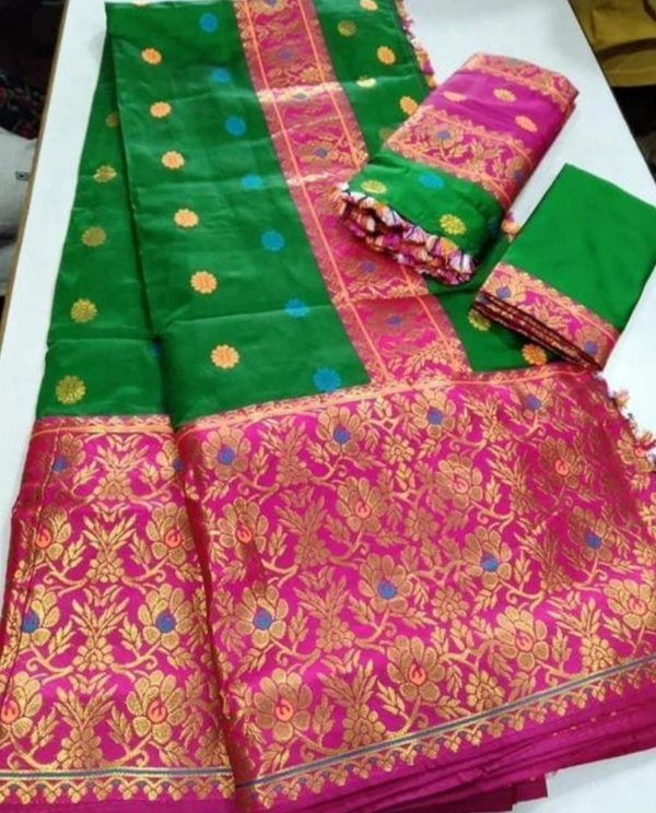 Dokhna Polyester Saree - Japanese Laurel, Free Size
