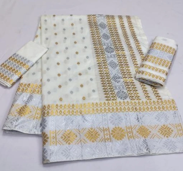 Bodo Paat Dokhna - White, Free Size