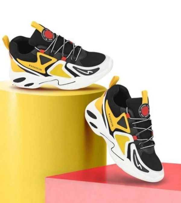 Amico Men's Running Sports Shoe - Gold, IND-9