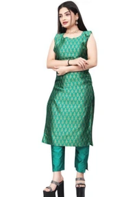 Women's Wover Design Kurta With Pant And Dupatta Set - Pelorous, XL