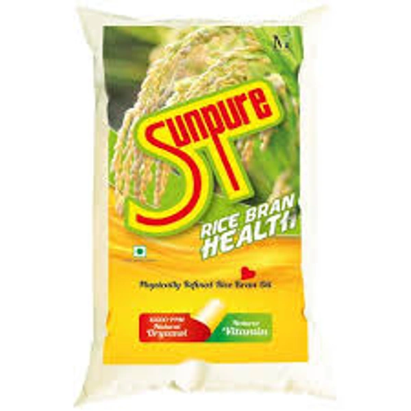Sunpure Rice Bran Physically Refined Oil Contains Natural Oryzaol & Natural Vitamins 1Ltr l