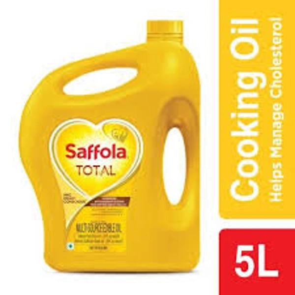 Saffola Total Refined Cooking Oil Blended Rice bran & Sunflower Oil 5L