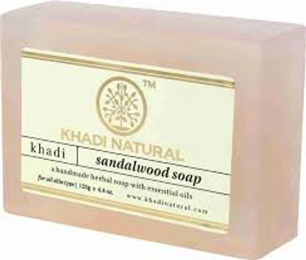 Khadi Natural Sandalwood Homemade Soap Treats Acne & Moisturizes Dry Skin 125g
