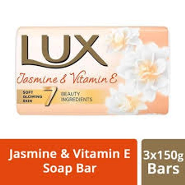 Lux Jasmine & Vitamin E Soap Bar For Soft Glowing Skin With 7 Beauty Ingredients 150g(Pack Of 3)