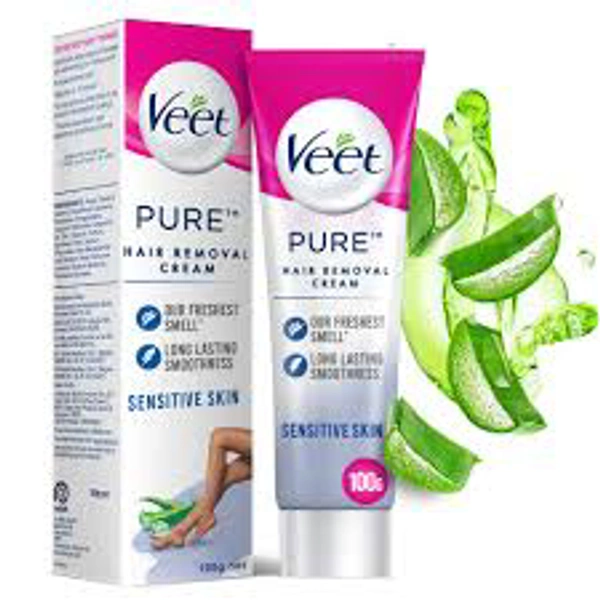 Veet Pure Hair Removal Cream For Women With No Ammonia Smell For Sensitive Skin 100g