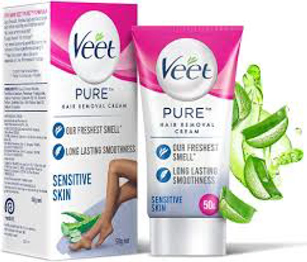 Veet Pure Hair Removal Cream For Women With No Ammonia Smell For Sensitive Skin 50g