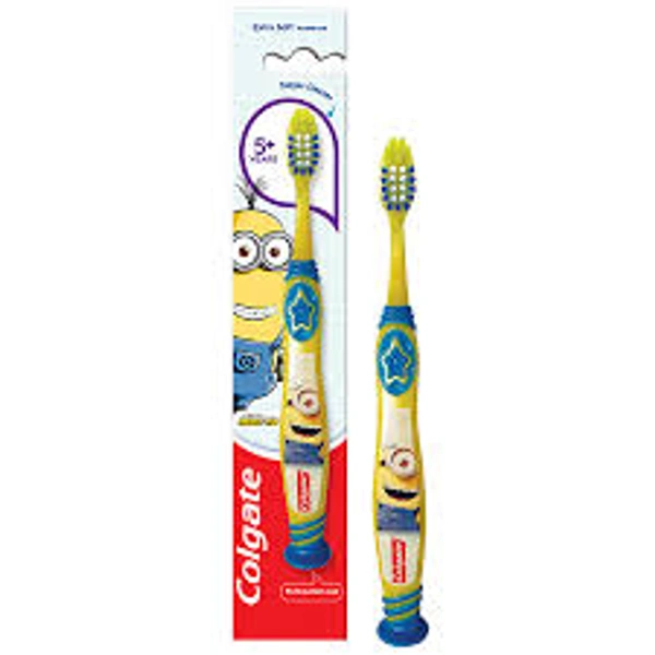 Colgate Kids 5+ Years Minion Toothbrush - Extra Soft With Tongue Cleaner 1Pc