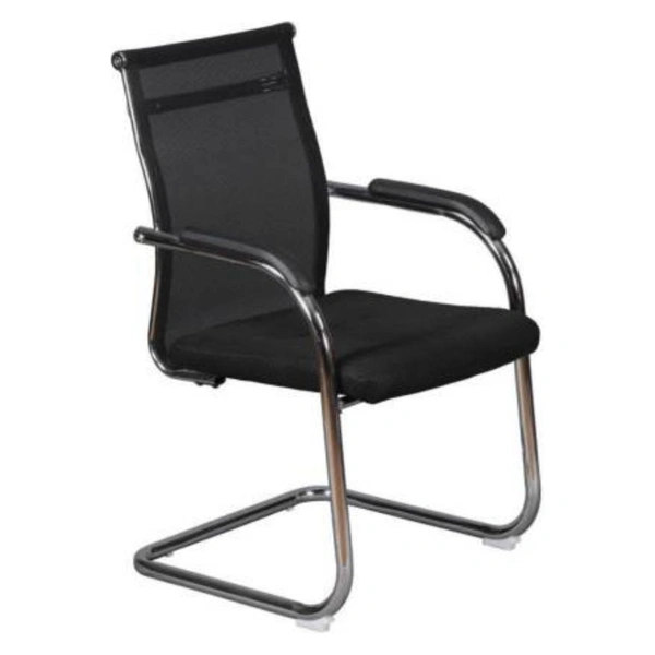 Restomatt Fabric Office Visitor Chair (Black, Pre-assembled)