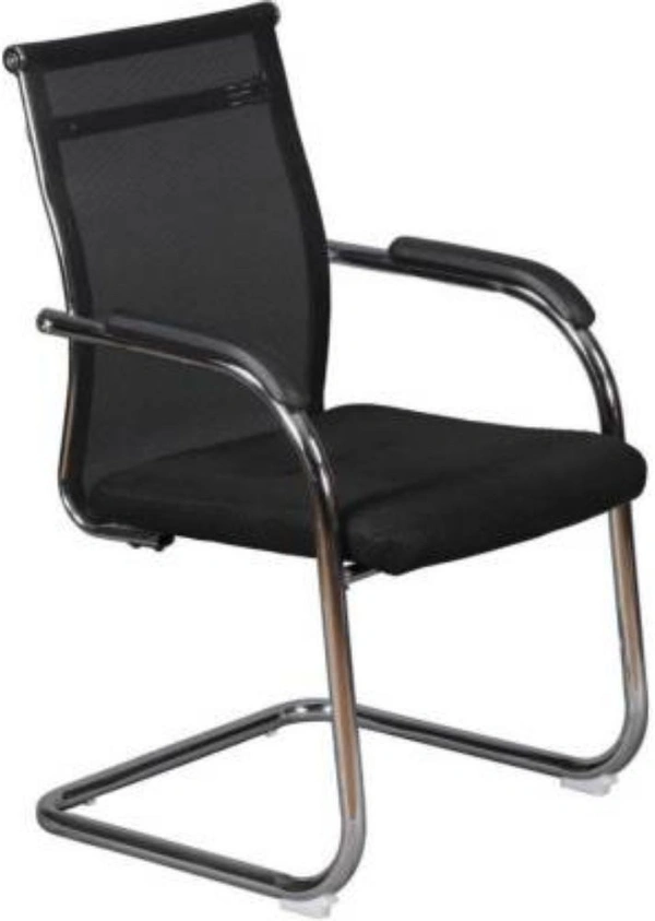 Restomatt Fabric Office Visitor Chair (Black, Pre-assembled)