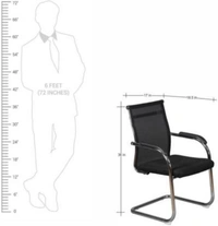 Restomatt Fabric Office Visitor Chair (Black, Pre-assembled)