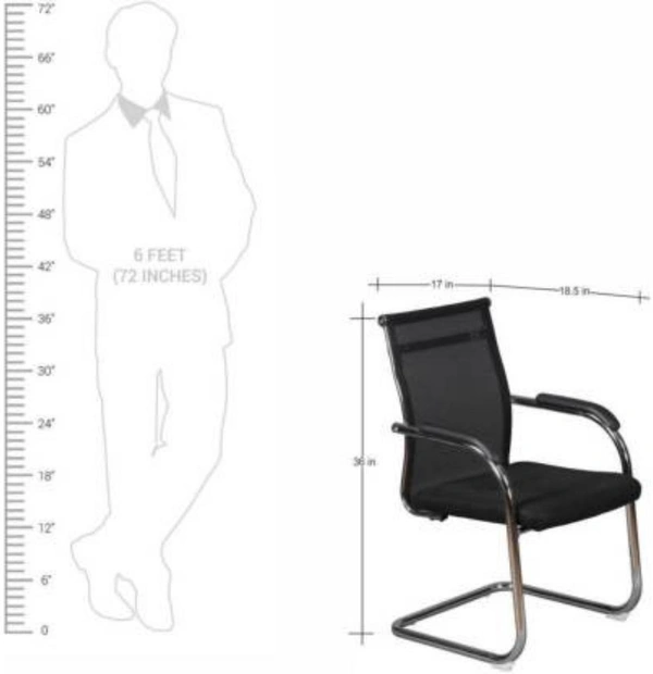 Restomatt Fabric Office Visitor Chair (Black, Pre-assembled)