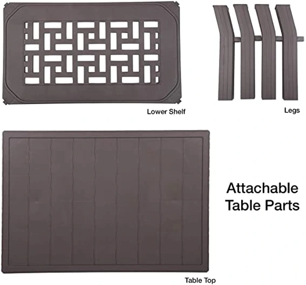Restomatt National Vegas Plastic Center Table, Standard, Wenge