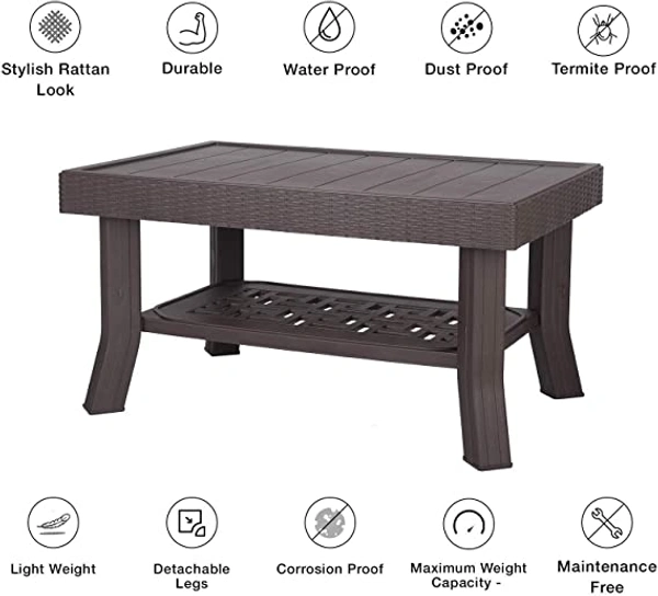 Restomatt National Vegas Plastic Center Table, Standard, Wenge
