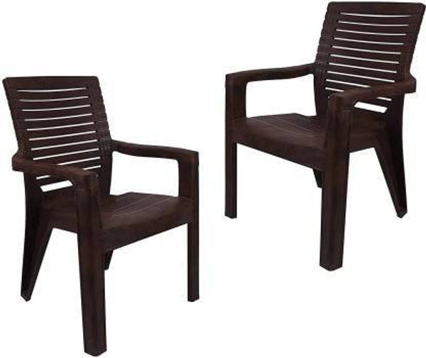 Restomatt Perfect Homes Relax Plastic Outdoor Chair (Brown, Set of 2, DIY(Do-It-Yourself)) - Brown