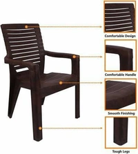 Restomatt Perfect Homes Relax Plastic Outdoor Chair (Brown, Set of 2, DIY(Do-It-Yourself)) - Brown