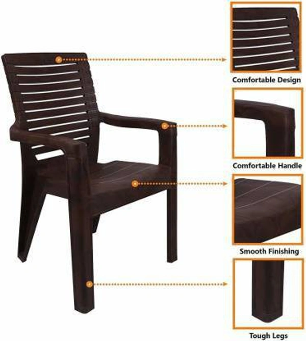 Restomatt Perfect Homes Relax Plastic Outdoor Chair (Brown, Set of 2, DIY(Do-It-Yourself)) - Brown