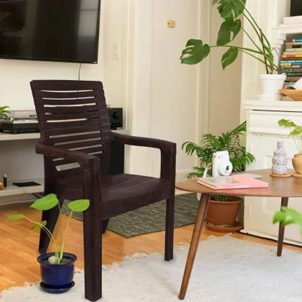 Restomatt Perfect Homes Relax Plastic Outdoor Chair (Brown, Set of 2, DIY(Do-It-Yourself)) - Brown