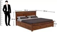 Restomatt Seesham Wood Bed With Box Storage Solid Wood King Box Bed (Finish Color - Brown, Delivery Condition - DIY(Do-It-Yourself)) - 78x72