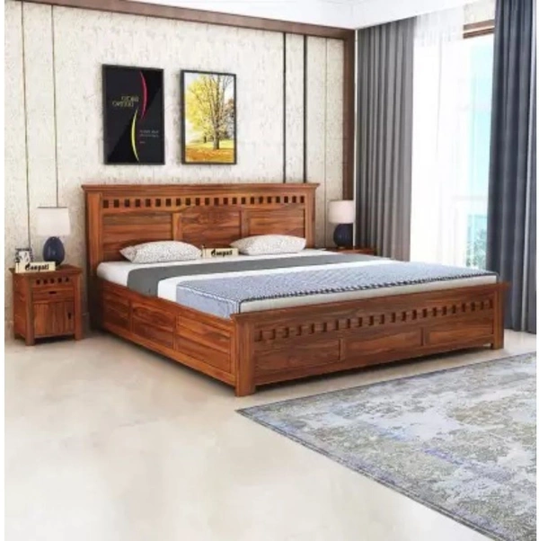 Restomatt Seesham Wood Bed With Box Storage Solid Wood King Box Bed (Finish Color - Brown, Delivery Condition - DIY(Do-It-Yourself)) - 78x72