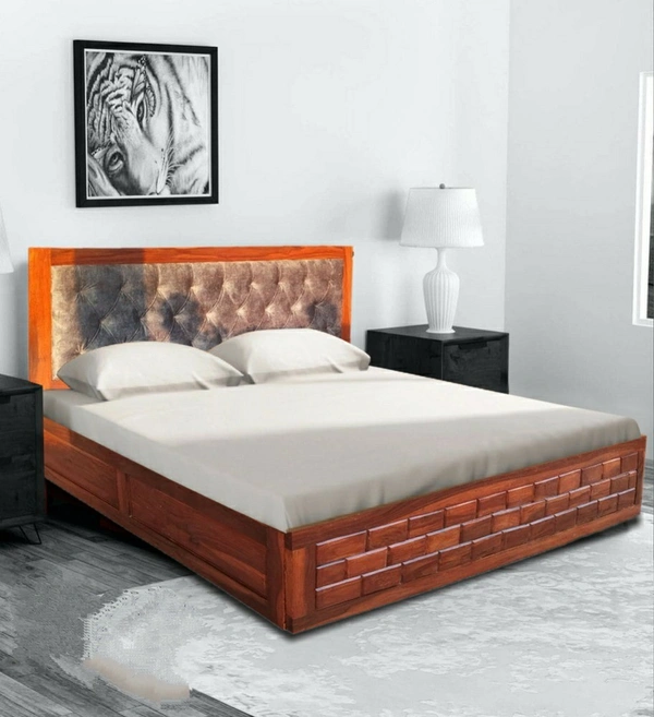 Restomatt Seesham Wood Bed With Storage Solid Wood King Box Bed (Finish Color - Brown, Delivery Condition - DIY(Do-It-Yourself))