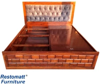 Restomatt Seesham Wood Bed With Storage Solid Wood King Box Bed (Finish Color - Brown, Delivery Condition - DIY(Do-It-Yourself)) - 78*72