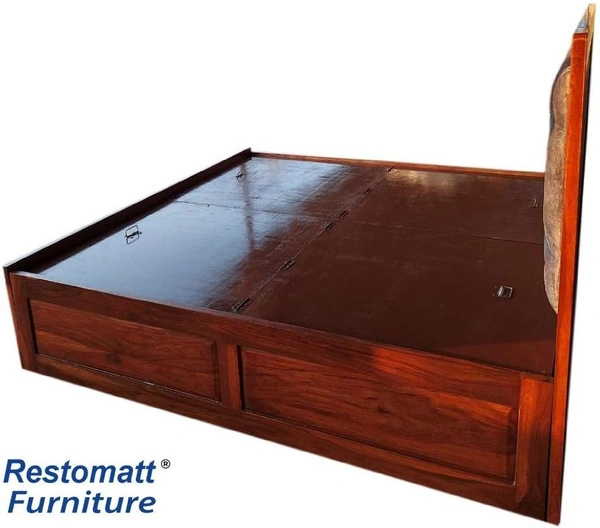 Restomatt Seesham Wood Bed With Storage Solid Wood King Box Bed (Finish Color - Brown, Delivery Condition - DIY(Do-It-Yourself)) - 78*72