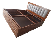 Restomatt Solid wood Bed with storage & upholstery - King Size Standerd 72*72