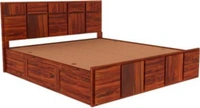Restomatt Solid Wood King NA Bed (Finish Color - Honey Oak Finish, Delivery Condition - DIY(Do-It-Yourself)) - 72x72