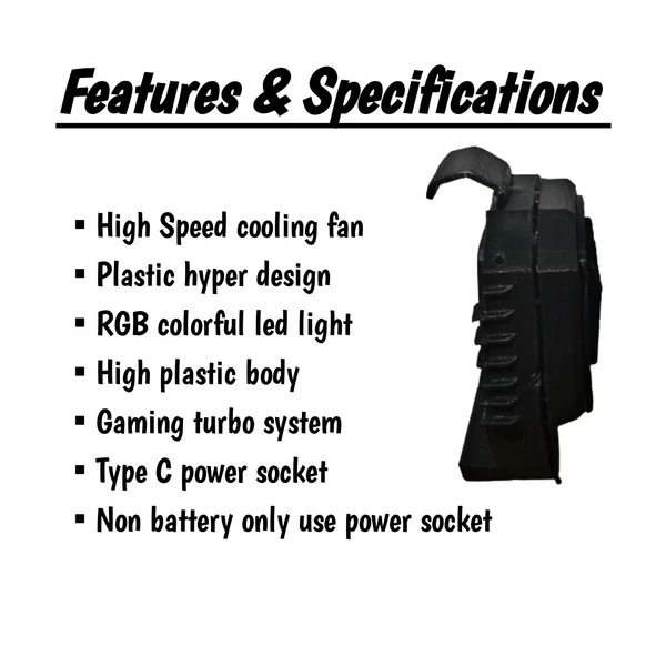 Up-To-High Gaming Phone Cooler Hyper Generation - 1 By Up-To-High - Black, .