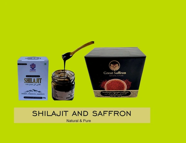 Kashmiri Saffron & Shilajit - Black, 20gm &1gm