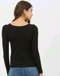 Long Sleeve Top - Black, S, Free