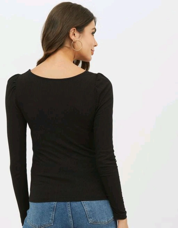 Long Sleeve Top - Black, S, Free