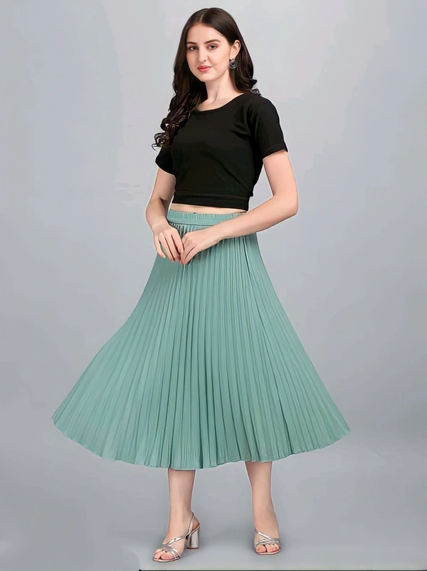 Stretchy Trendy Skirt - Sea Nymph, 38, Free