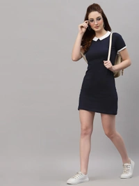 Cotton Printed Short Dress - Tuna, L, Free