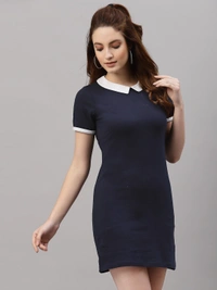 Cotton Printed Short Dress - Tuna, L, Free