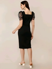 Partywear Dress - Black, M, Free