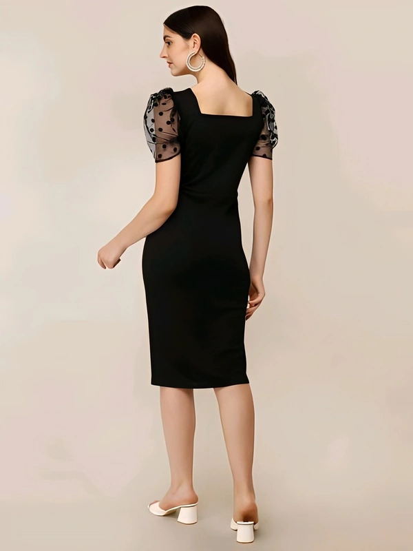 Partywear Dress - Black, M, Free