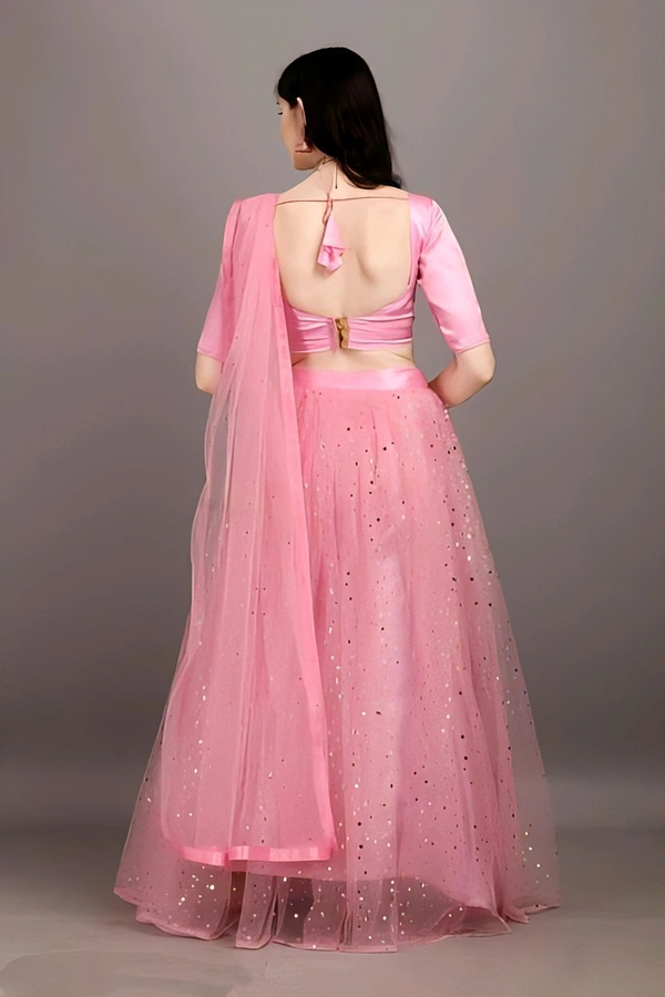 Baby Pink Lehenga Choli - Beauty Bush, Un Stitched, Free