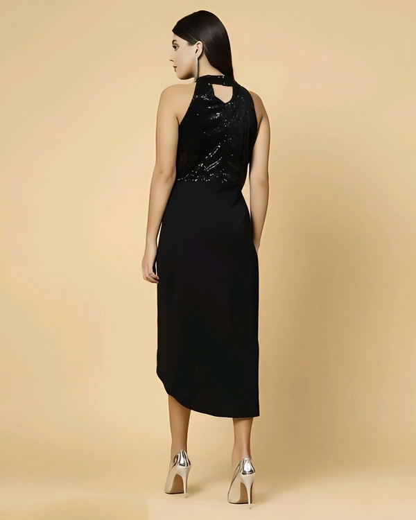 Partywear Dress - Black, S, Free