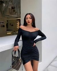 Sensual Midi dress - Black, M, Free