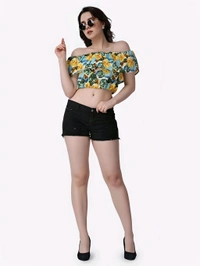 Off Shoulder Top - Multicolor, L, Free