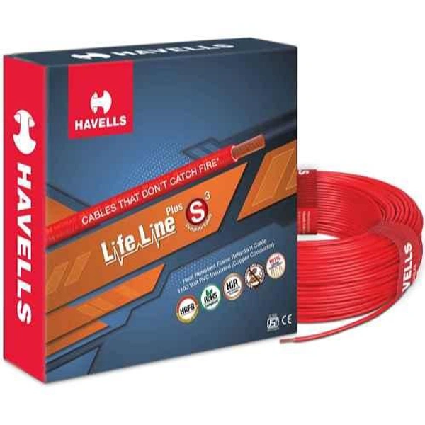 Havells 2.5 Sq mm Life Line Plus Single Core HRFR PVC Insulated Flexible Cables, Length: 90 m