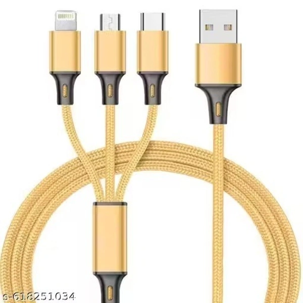 3 in 1 Fast Charging Cable With Box With 6 Month Warranty