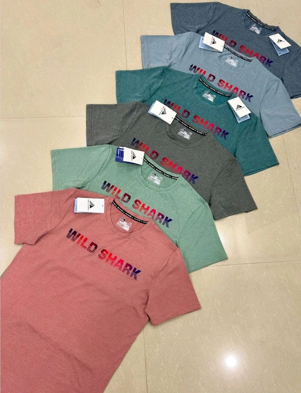 Wild Shark Melange Lycra Tshirts  - M L XL XXL