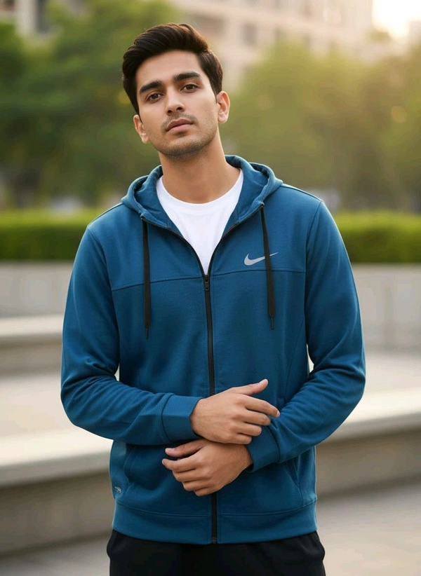 *MELANGE FABRIC HOODIE JACKET* High Quality