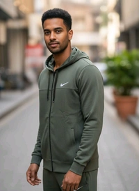 *MELANGE FABRIC HOODIE JACKET* High Quality