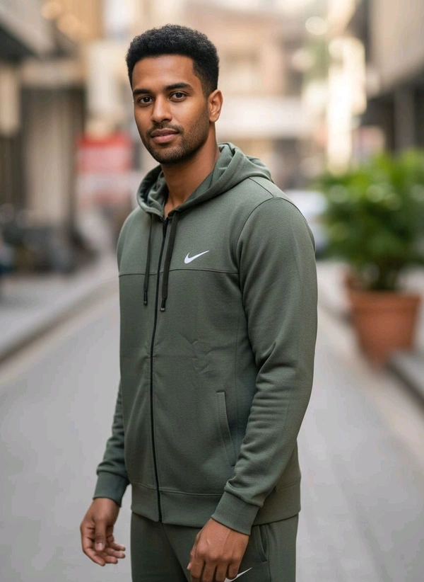 *MELANGE FABRIC HOODIE JACKET* High Quality