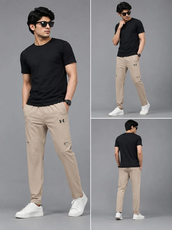 *NYLON CRASH LYCRA TRACK PANTS(Cargo Model)* Premium Quality